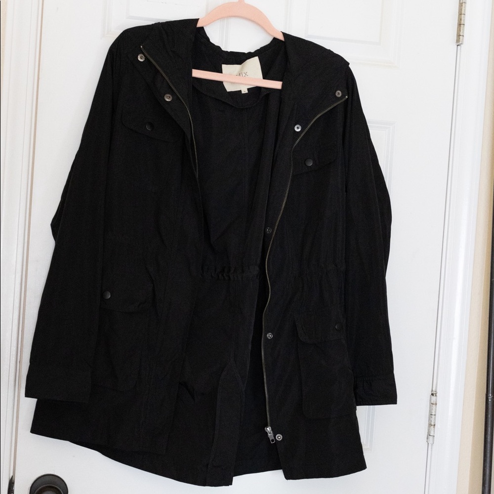 Black Lightweight Parker Jacket